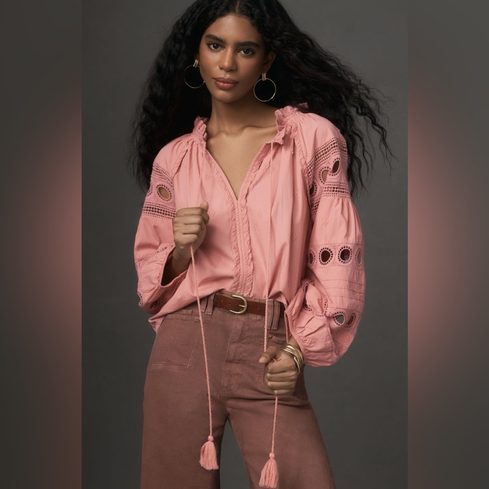 Forever That Girl Long-Sleeve V-Neck Peasant Blouse - Picture 4 of 11